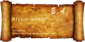Bilicz Anikó névjegykártya
